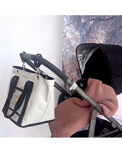 light grey baby changing bag